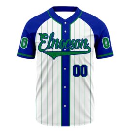 Custom Sublimated Baseball Jersey Striped Full Button Up Sweatshirt Design Name