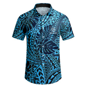 Personalized men’s beach shirt with graphic digital printing