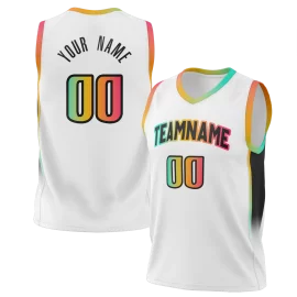 Custom basketball uniforms color edge design digital printing color number sponsor