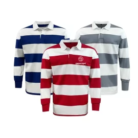 Custom Men’s Classic Striped Long Sleeve Polo Shirt Sport Olive Shirt