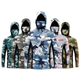 Custom fishing clothes Camouflage pattern jersey sublimation hoodie design