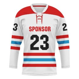 Custom Name Team Name Number Logo Hockey Jersey, Personalized V Neck Sports Hockey Ball