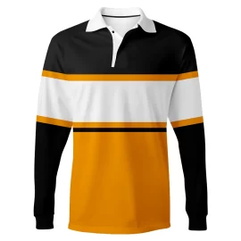 Men’s Classic Rugby Shirt Custom Mens Long Sleeve Rugby Polo Shirt