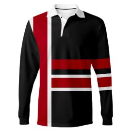 Personalized olive long sleeve polo shirt striped rugby t shirt long sleeve design